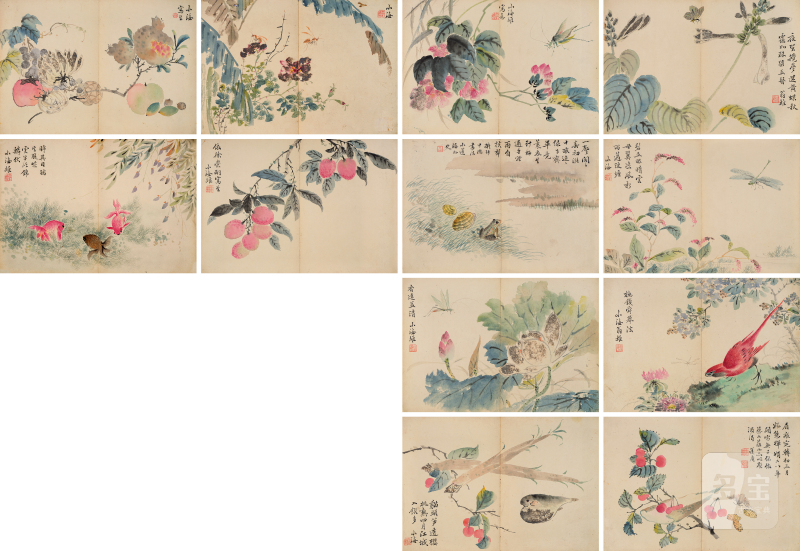 翁 雒（清） 花卉草虫册 - 图2